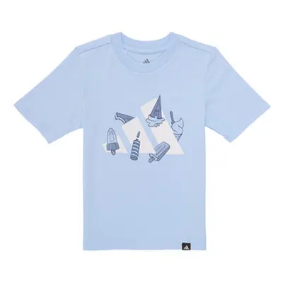 Adidas JI6679 boys's Children's T shirt in Blue