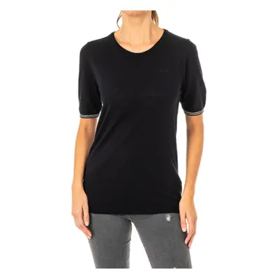 La Martina LWS001-09999 women's T shirt in Black