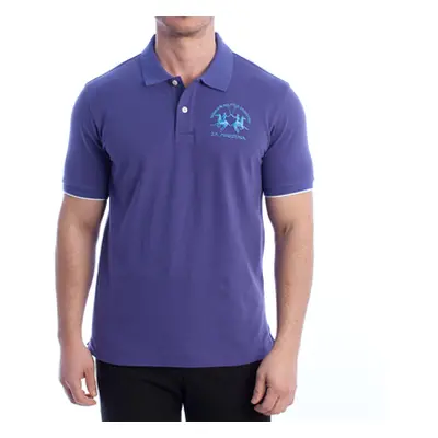 La Martina YMP001-PK001-07213 men's Polo shirt in Purple