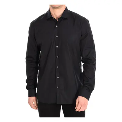 CafÃ© Coton POPELINE14-33LSLIM men's Long sleeved Shirt in Black