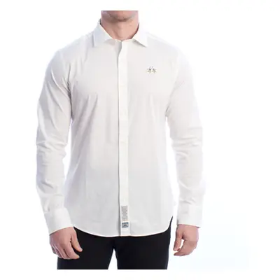 La Martina YMC002-PP483-00001 men's Long sleeved Shirt in White