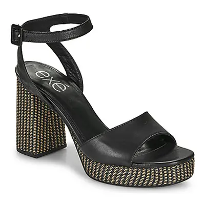 Exé Shoes 691-ANCONA-LEATHER-BLACK women's Sandals in Black