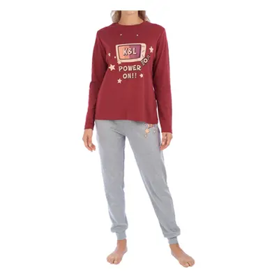 Kisses&Love KLP1-45240 women's Sleepsuits in Bordeaux