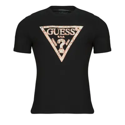 Guess CN TRIANGLE TEE men's T shirt in Black