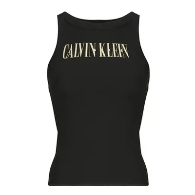 Calvin Klein Jeans VARSITY CALVIN KLEIN RIB TANK women's Vest top in Black