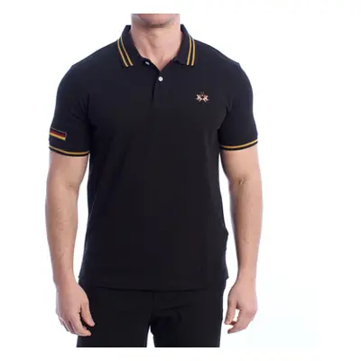 La Martina YMP014-PK031-09999 men's Polo shirt in Black