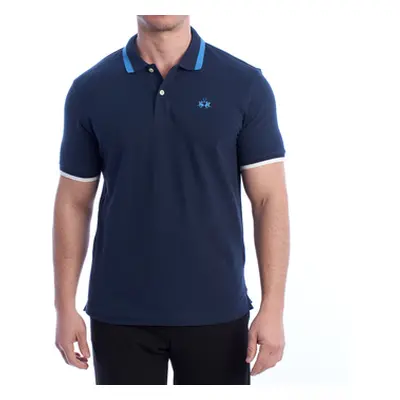 La Martina YMP006-PK001-07017 men's Polo shirt in Blue