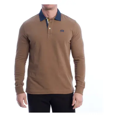 La Martina UMP007-JS005-04026 men's Polo shirt in Brown