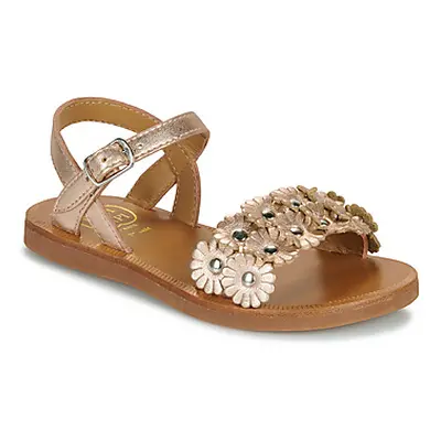 Pom d'Api PLAGETTE MULTI FLO girls's Children's Sandals in Gold