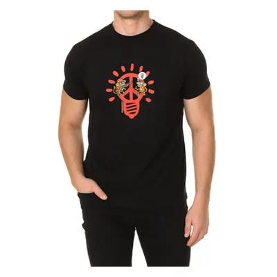 Kukuxumusu PEACE-BULB-BLACK men's T shirt in Black