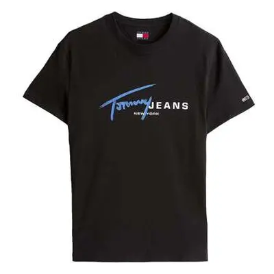 Tommy Jeans Graffiti Logo T-Shirt Black men's in Black