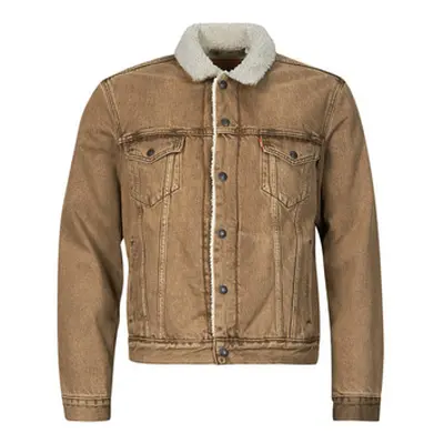 Levis TYPE 3 SHERPA TRUCKER men's Denim jacket in Brown