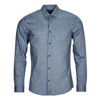 Jack & Jones JJECLASSIC MELANGE SHIRT LS SN men's Long sleeved Shirt in Blue