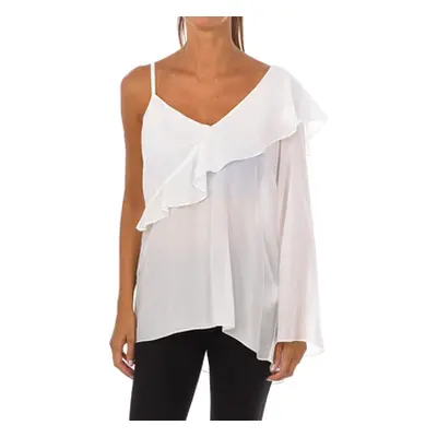 Sisley 5VP85T2P6-074 women's Blouse in White