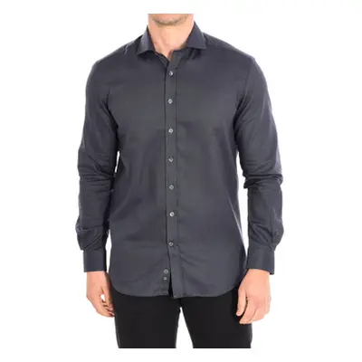 CafÃ© Coton CARNOUSTIE10-33LS men's Long sleeved Shirt in Black