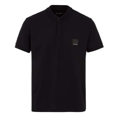 Emporio Armani Lounge Quarter Zip Polo Shirt Black men's in Black