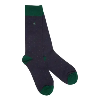 Spotted Navy Bamboo Socks (Comfort Cuff)