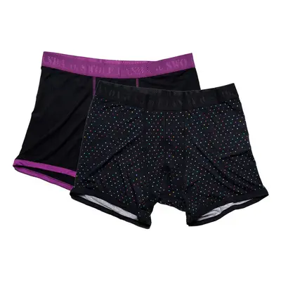 Bamboo Boxers 2 Pack - Purple & Black / Multi Spot