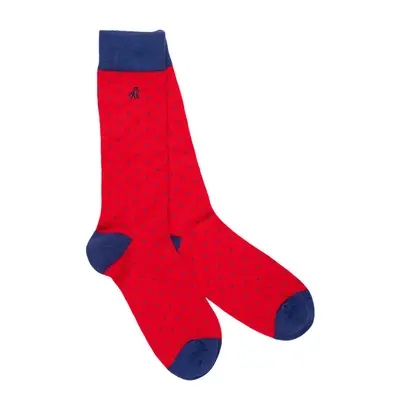 Spotted Red Bamboo Socks (Comfort Cuff)