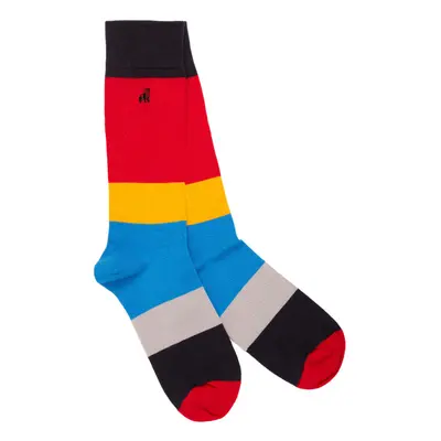 Red Large Striped Bamboo Socks