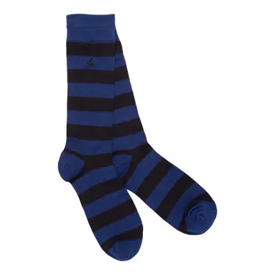 Charcoal Striped Bamboo Socks (Comfort Cuff)