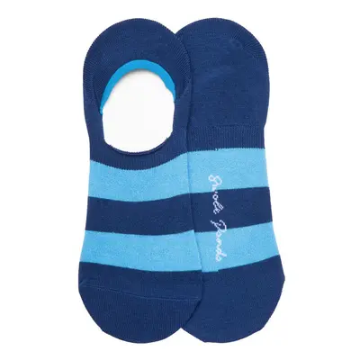 Sky Blue Striped "No-Show" Bamboo Socks