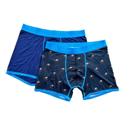 Bamboo Boxers 2 Pack - Navy Blue / Racehorses