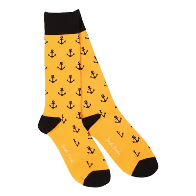 Yellow Anchor Bamboo Socks