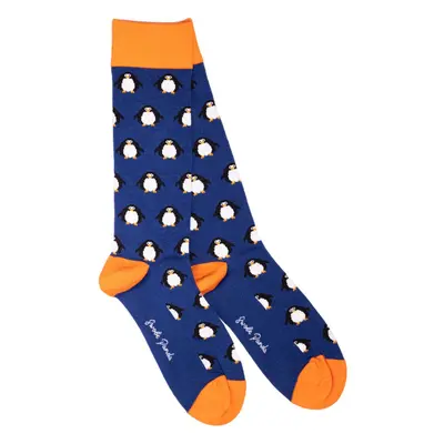 Navy Penguin Bamboo Socks