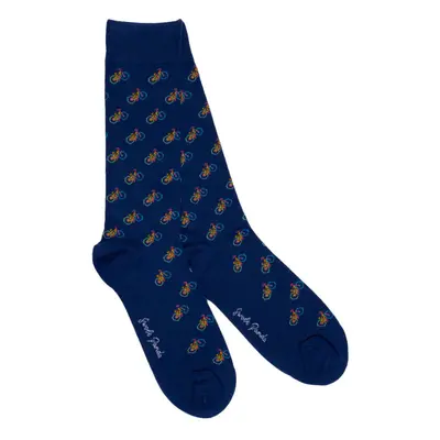 Blue Bicycle Bamboo Socks (Comfort Cuff)