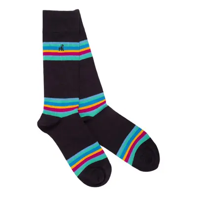 Navy Bold Striped Bamboo Socks