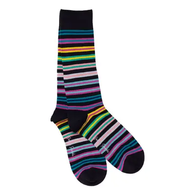 Navy Multi Striped Bamboo Socks