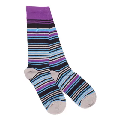 Purple and Blue Striped Bamboo Socks