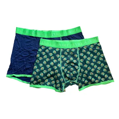 Bamboo Boxers 2 Pack - Navy / Leaves