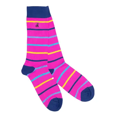 Pink Multi Stripe Bamboo Socks