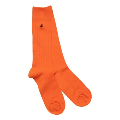 Tangerine Orange Bamboo Socks (Comfort Cuff)