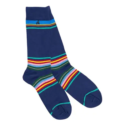 Royal Blue Multi Stripe Bamboo Socks