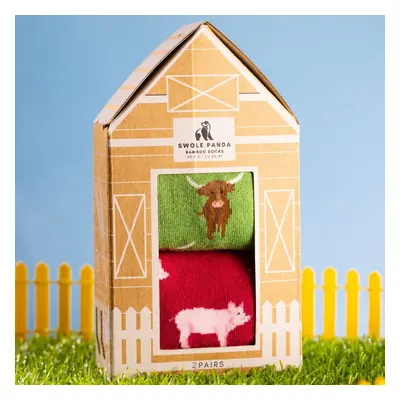 Barn Sock Box - 2 Pairs of Bamboo Socks (His)