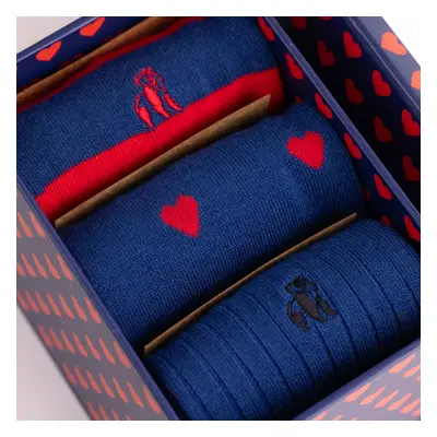 Love Heart Sock Box - 3 Pairs of Bamboo Socks (His)