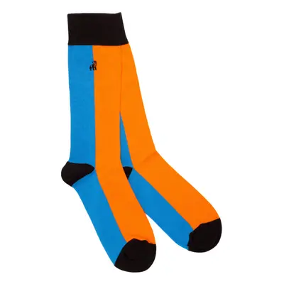 Orange & Blue Vertical Striped Bamboo Socks