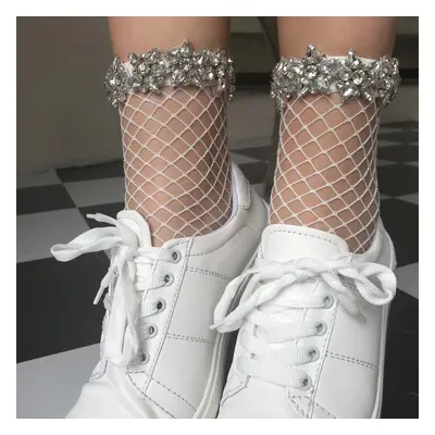 Jewel Encrusted Fishnet Socks