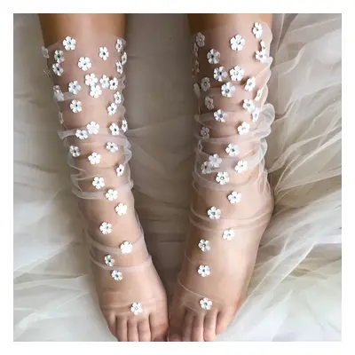 Vision In White Tulle Socks