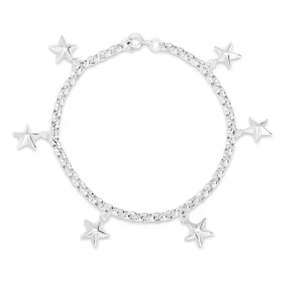 John Greed Signature Silver Star Charm Style Bracelet For Women