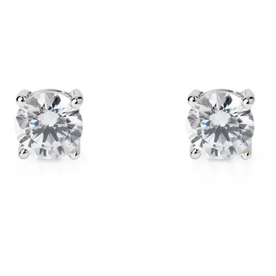 John Greed Signature Silver CZ Solitaire 6mm Stud Earrings For Women