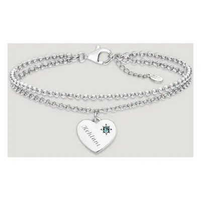 John Greed CANDY Love Silver & Blue Topaz Heart Bracelet For Women