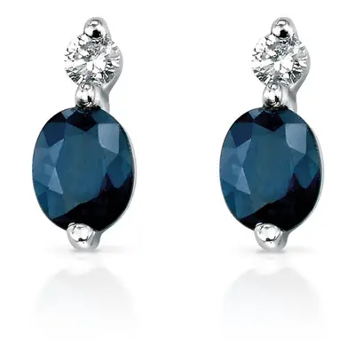 Fine Jewellery by John Greed 9ct White Gold Sapphire & Diamond Earrings For Women