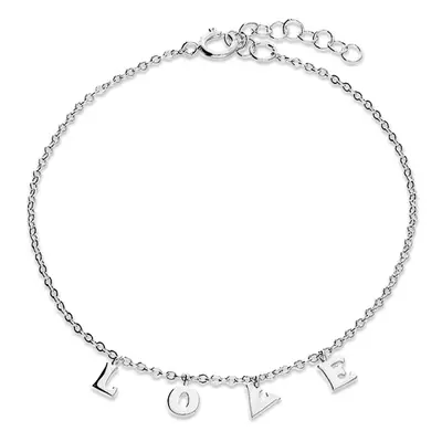 John Greed Signature Silver Love Word Bracelet For Women