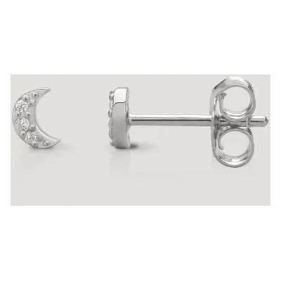 John Greed CANDY Sky Silver Small Moon Stud Earrings For Women