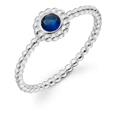 John Greed Signature Silver Sapphire Blue Crystal Bead Ring For Women