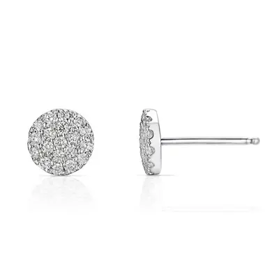 Fine Jewellery by John Greed 18ct White Gold 0.39ct Diamond Cluster Earrings For Women